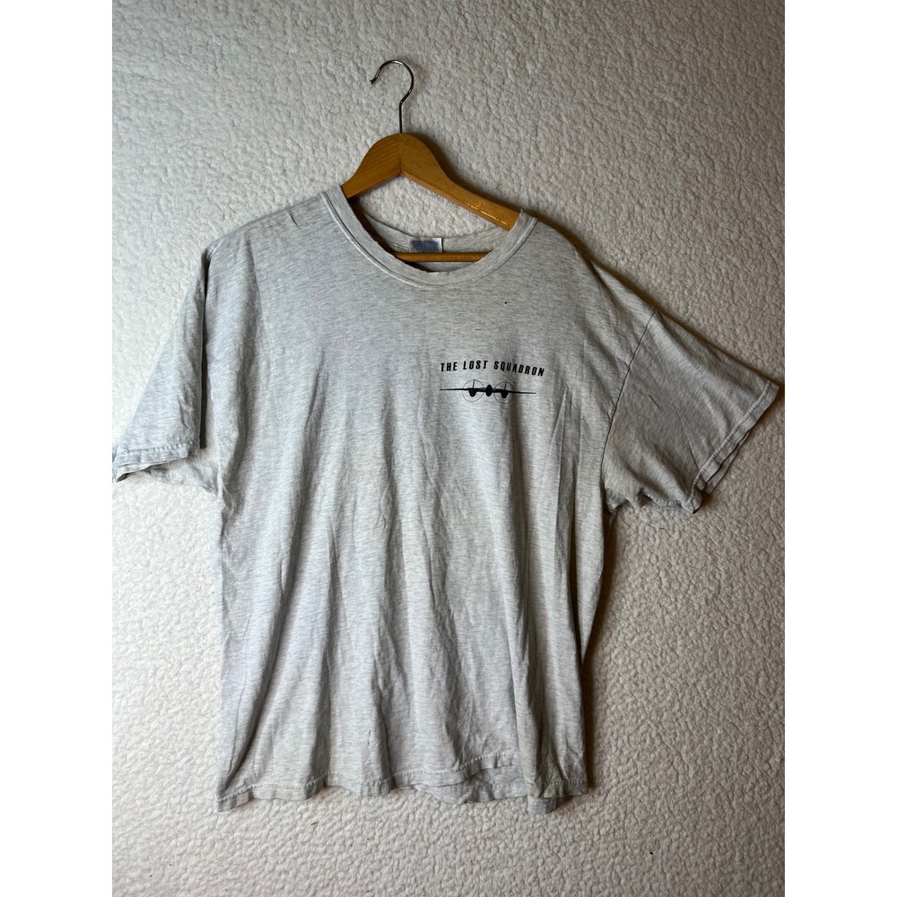 Vintage Hanes Beefy-T The Lost Squadron P-38F Lightning Glacier Girl T-Shirt XL